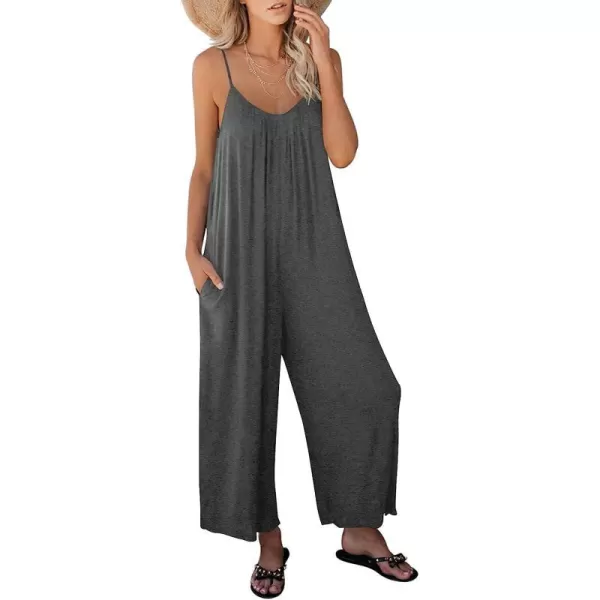imageANRABESS Womens Loose Casual Sleeveless Adjustable Spaghetti Strap Jumpsuits Stretchy Wide Leg Rompers with Pockets05 Grey
