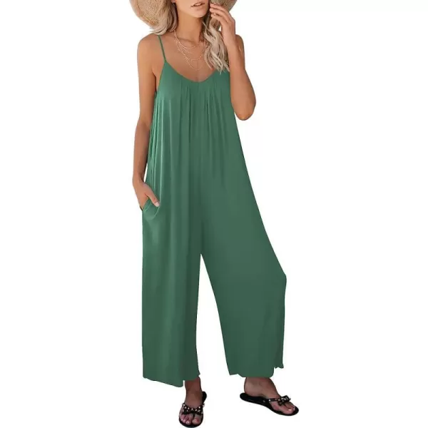 imageANRABESS Womens Loose Casual Sleeveless Adjustable Spaghetti Strap Jumpsuits Stretchy Wide Leg Rompers with PocketsBlue Green