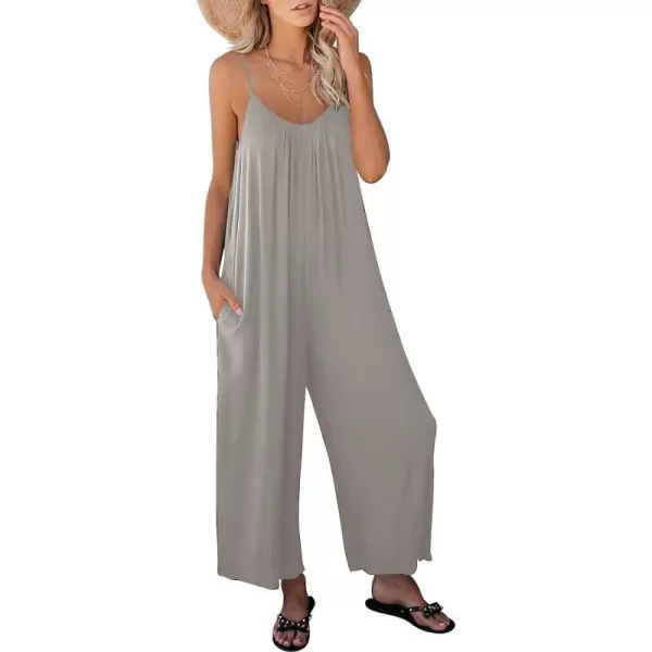 imageANRABESS Womens Loose Casual Sleeveless Adjustable Spaghetti Strap Jumpsuits Stretchy Wide Leg Rompers with PocketsSilver