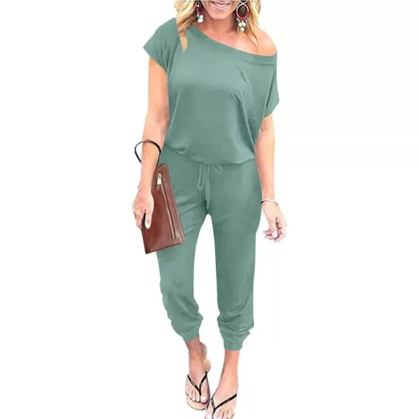 imageANRABESS Womens Loose Summer Casual Off Shoulder Elastic Waist Stretchy Long Romper Jumpsuit01grey Green