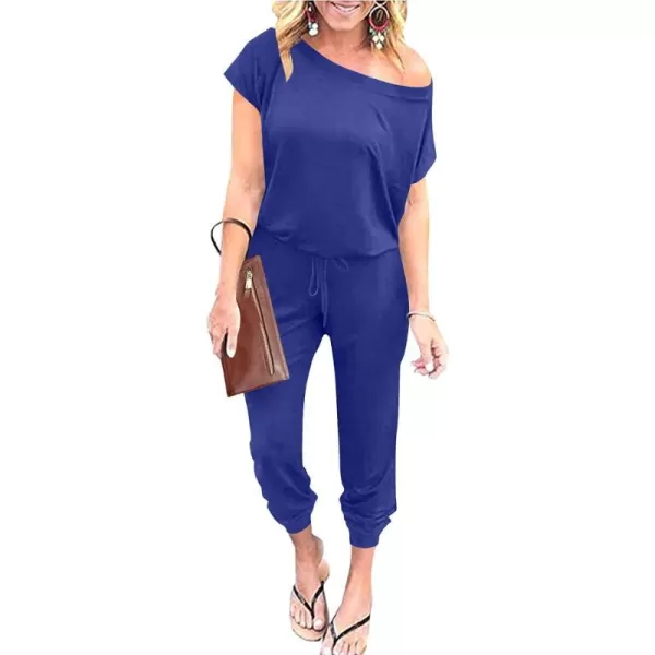 imageANRABESS Womens Loose Summer Casual Off Shoulder Elastic Waist Stretchy Long Romper Jumpsuit01royal Blue