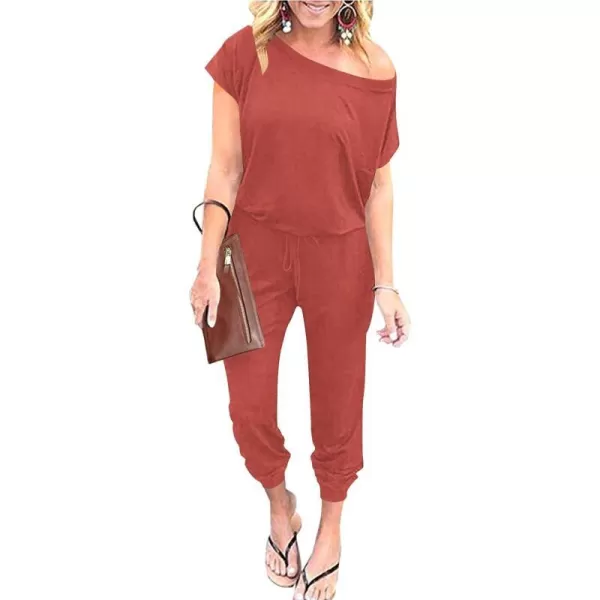 imageANRABESS Womens Loose Summer Casual Off Shoulder Elastic Waist Stretchy Long Romper Jumpsuit01rust