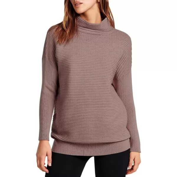 imageANRABESS Womens Mock Neck Batwing Long Sleeve Ribbed Knit Casual Soft Pullover Sweater Jumper TopCoffee