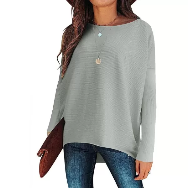 imageANRABESS Womens Off Shoulder Long Batwing Sleeve Oversized Pullover High Low Dolman Sweater Knit Loose Jumper Tunics TopsGrey a