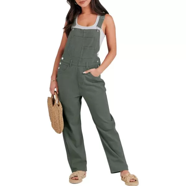 imageANRABESS Womens Overalls Casual Loose Fit Adjustable Strap Denim Bib Overall Jeans Pants JumpsuitsArmy Green