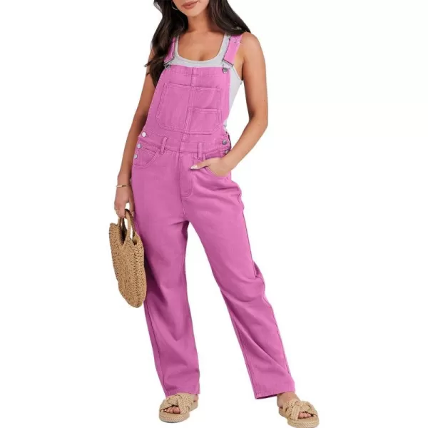 imageANRABESS Womens Overalls Casual Loose Fit Adjustable Strap Denim Bib Overall Jeans Pants JumpsuitsHot Pink