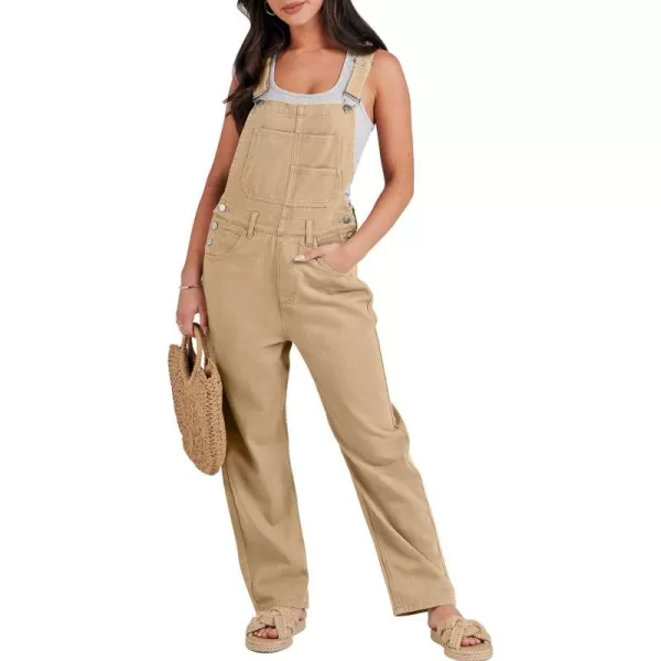 imageANRABESS Womens Overalls Casual Loose Fit Adjustable Strap Denim Bib Overall Jeans Pants JumpsuitsKhaki