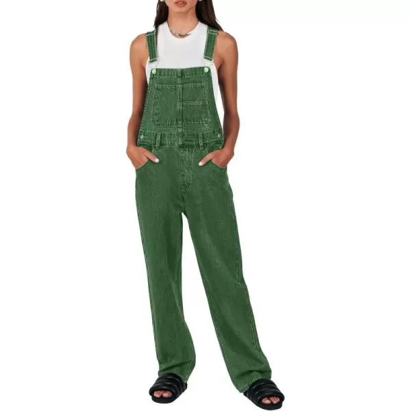 imageANRABESS Womens Overalls Casual Loose Fit Adjustable Strap Denim Bib Overall Jeans Pants JumpsuitsWashed Green