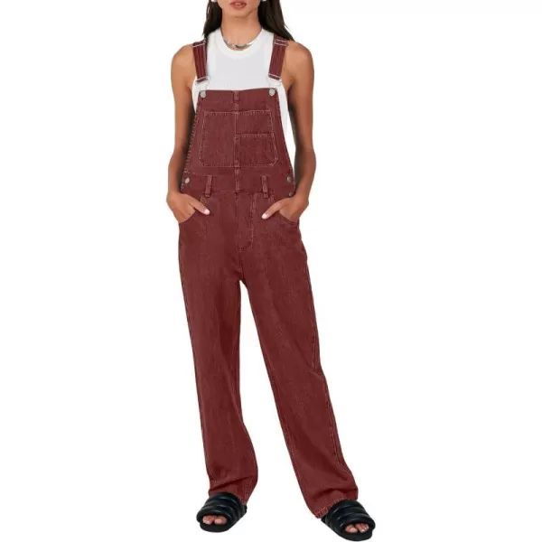 imageANRABESS Womens Overalls Casual Loose Fit Adjustable Strap Denim Bib Overall Jeans Pants JumpsuitsWashed Rust