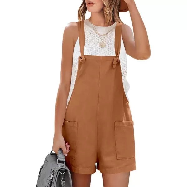 imageANRABESS Womens Overalls Casual Loose Sleeveless Adjustable Straps Bib Summer Romper with Pockets05orange