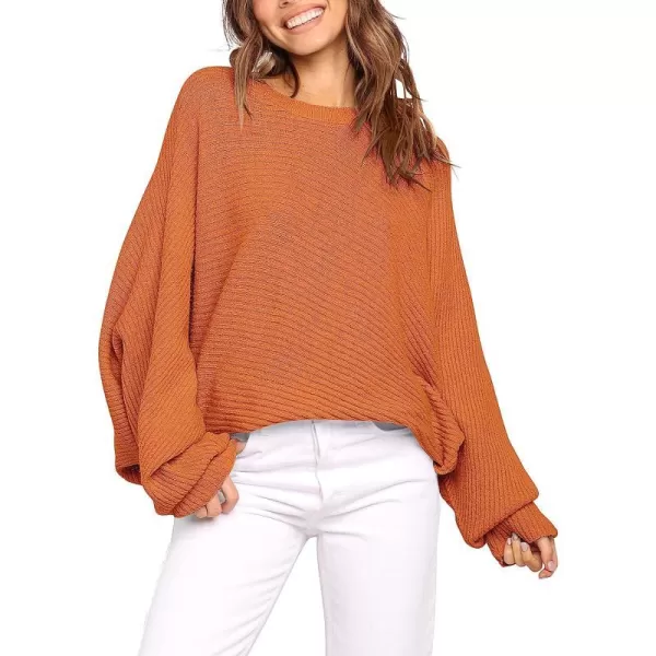 imageANRABESS Womens Oversized Crewneck Sweater Batwing Puff Long Sleeve Ribbed Slouchy Pullover SweaterYellow