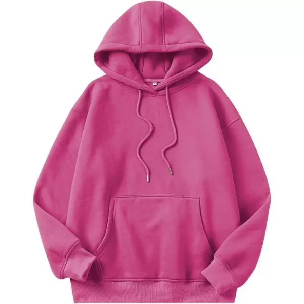 imageANRABESS Womens Oversized Fleece Hoodies Casual Pullover Sweatshirts Fall Fashion 2023 Clothes Trendy Y2k OutfitsHot Pink