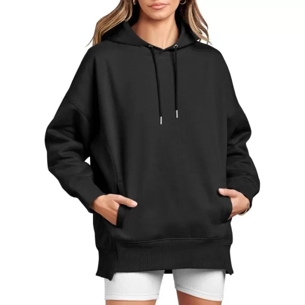 imageANRABESS Womens Oversized Hoodies Fleece Casual Drop Shoulder Athletic Sweatshirts Long Sleeve Pullover 2023 Trendy TopBlack