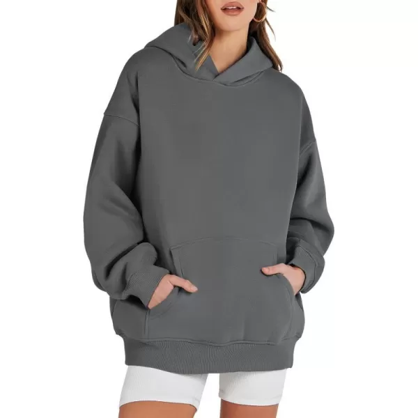 imageANRABESS Womens Oversized Hoodies Fleece Sweatshirts Long Sleeve Hooded Pullover Winter Clothes with PocketDeep Grey
