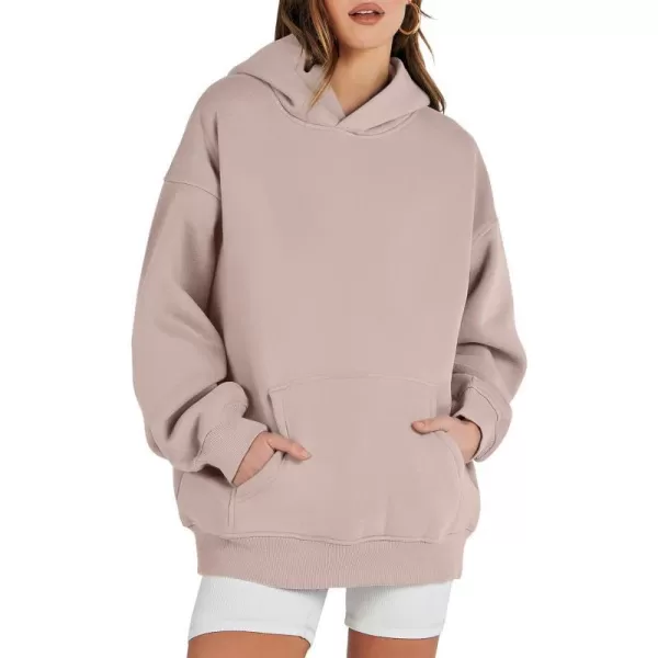 imageANRABESS Womens Oversized Hoodies Fleece Sweatshirts Long Sleeve Hooded Pullover Winter Clothes with PocketGrey Pink
