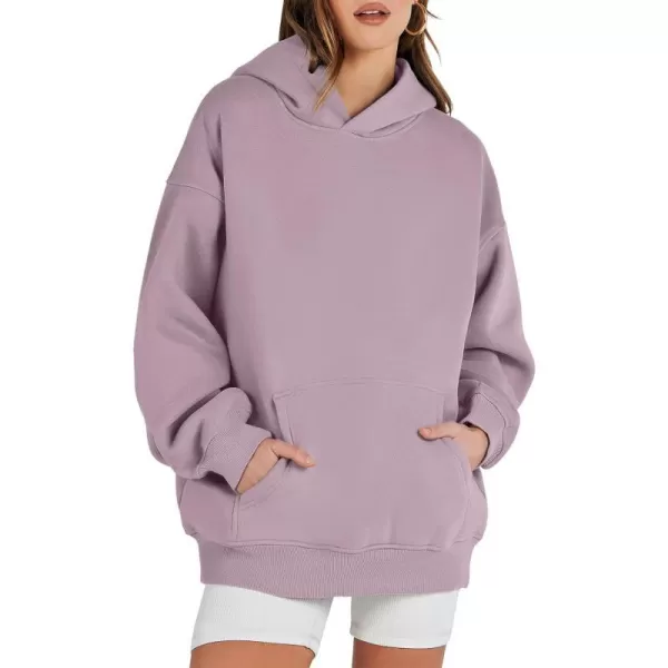 imageANRABESS Womens Oversized Hoodies Fleece Sweatshirts Long Sleeve Hooded Pullover Winter Clothes with PocketPurple Pink
