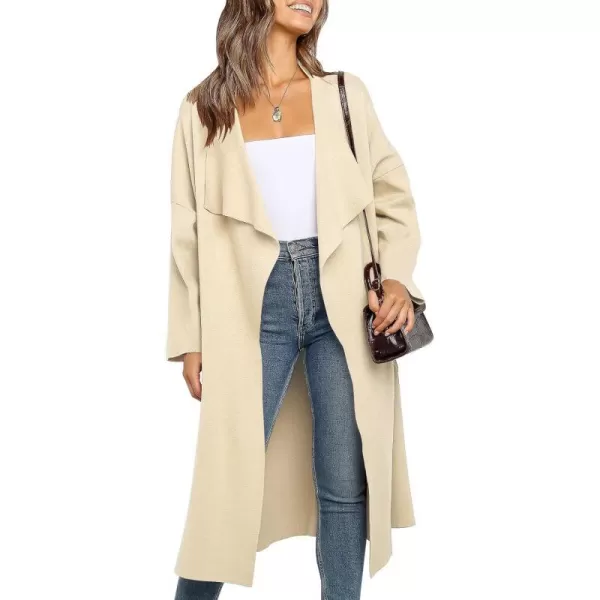 imageANRABESS Womens Oversized Lightweight Cardigan Long Warm Wool Coat Soft Coatigan Long Sleeve Sweaters OutwearApricot