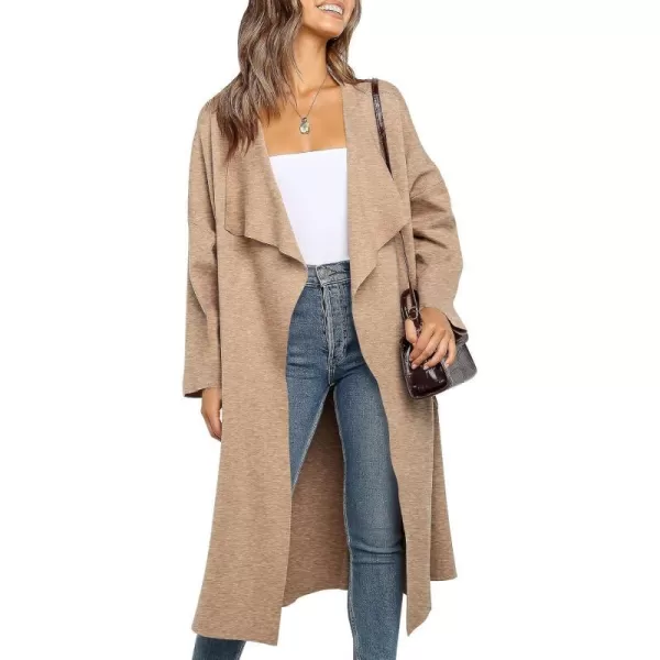 imageANRABESS Womens Oversized Lightweight Cardigan Long Warm Wool Coat Soft Coatigan Long Sleeve Sweaters OutwearDark Apricot