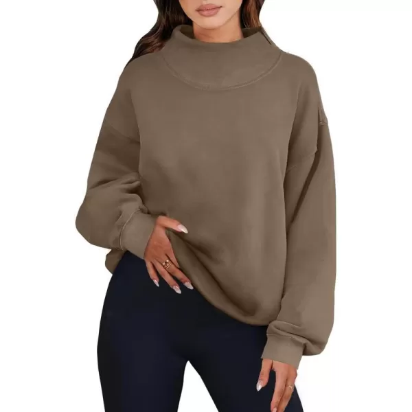 imageANRABESS Womens Oversized Sweatshirts Turtleneck Pullover Long Sleeve Hoodies Tops Fall Outfits 2023 ClothesBrown