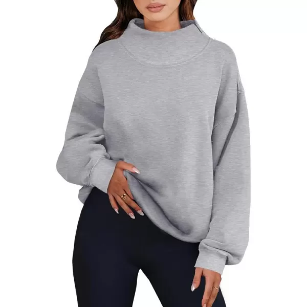 imageANRABESS Womens Oversized Sweatshirts Turtleneck Pullover Long Sleeve Hoodies Tops Fall Outfits 2023 ClothesGray