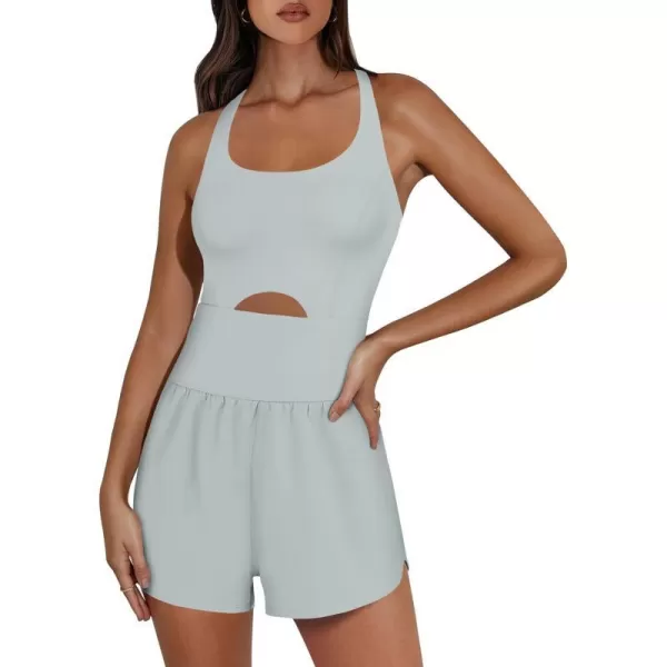 imageANRABESS Womens Running Onesie Workout Rompers Summer One Piece Outfits Exercise Jumpsuits Gym Yoga ClothesCyan