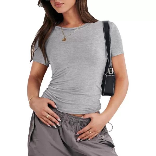 imageANRABESS Womens Short Sleeve Slim Fit Crop Top Going Out TightShirts Summer Basic TeesGrey