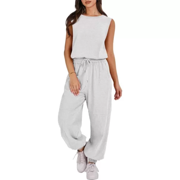 imageANRABESS Womens Sleeveless Crewneck Loose Fit Open Back Jumpsuits Outfits One Piece Workout Active Tracksuits SweatsuitsLight Gray