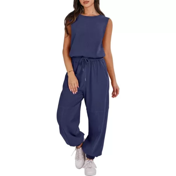 imageANRABESS Womens Sleeveless Crewneck Loose Fit Open Back Jumpsuits Outfits One Piece Workout Active Tracksuits SweatsuitsNavy Blue