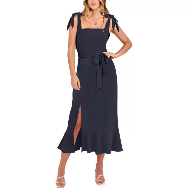 imageANRABESS Womens Square Neck Ruffle Split Midi Formal Summer Dress Elegant Wedding Guest Cocktail Party Bridesmaid DressesNavy Blue
