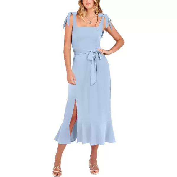 imageANRABESS Womens Square Neck Ruffle Split Midi Formal Summer Dress Elegant Wedding Guest Cocktail Party Bridesmaid DressesSky