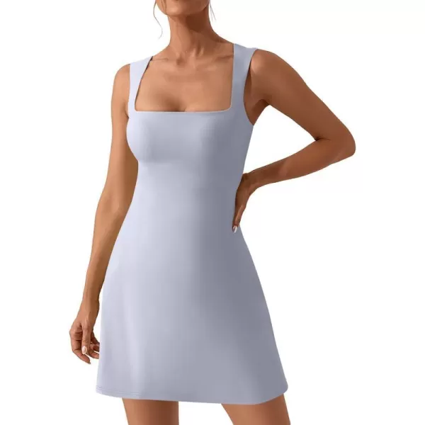 imageANRABESS Womens Square Neck Sleeveless Bodice Dress Side Slit Flare Mini DressesLight Blue