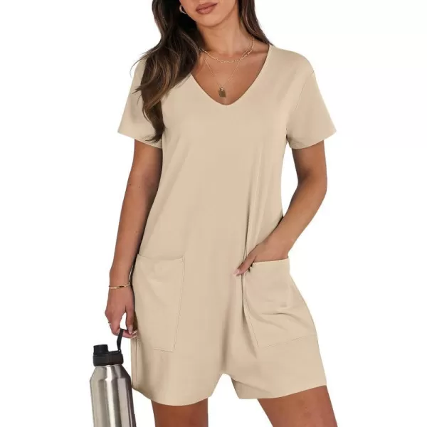 imageANRABESS Womens Summer Casual Loose Short Sleeve V Neck Rompers One Piece Rompers Jumpsuit Outfits with PocketsKhaki