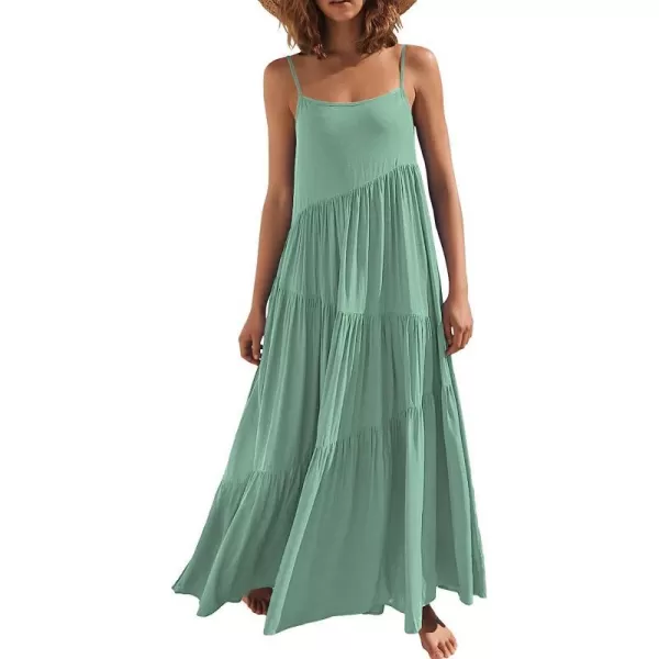 imageANRABESS Womens Summer Casual Loose Sleeveless Spaghetti Strap Asymmetric Tiered Beach Maxi Long DressLake