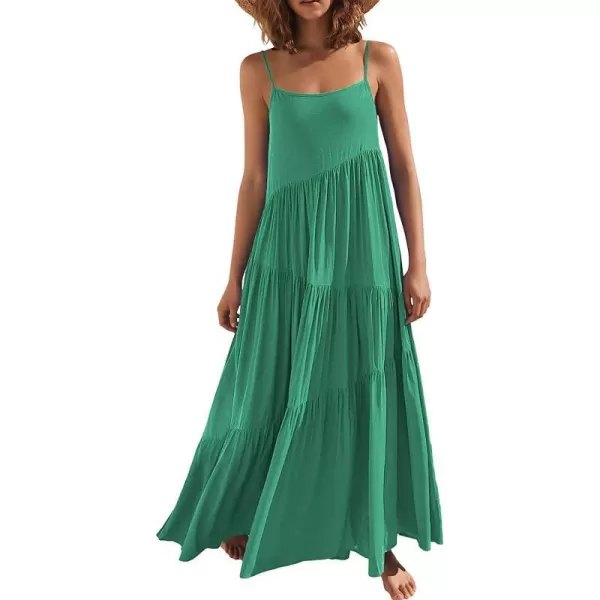 imageANRABESS Womens Summer Casual Loose Sleeveless Spaghetti Strap Asymmetric Tiered Beach Maxi Long DressLight Green