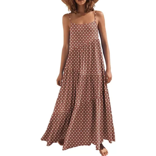 imageANRABESS Womens Summer Casual Loose Sleeveless Spaghetti Strap Asymmetric Tiered Beach Maxi Long DressPrint Brown