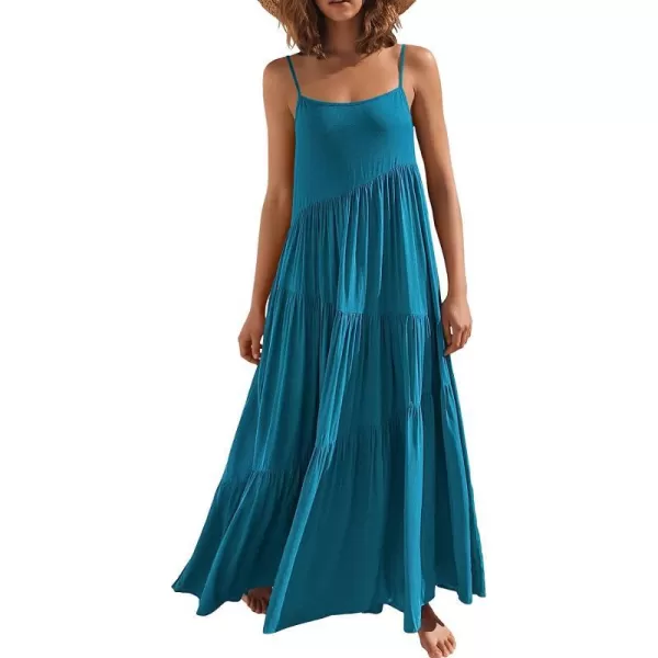 imageANRABESS Womens Summer Casual Loose Sleeveless Spaghetti Strap Asymmetric Tiered Beach Maxi Long DressSea Blue