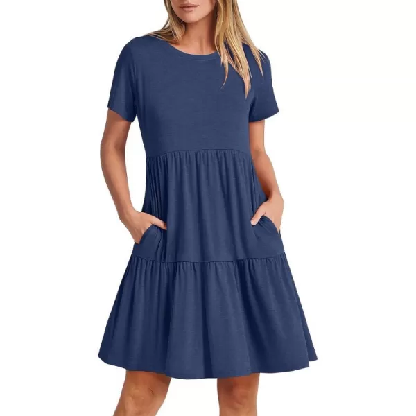 imageANRABESS Womens Summer Casual Short Sleeve Crewneck T Shirt Dress Beach Mini Dresses with PocketsDeep Blue