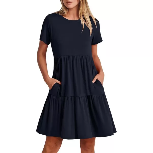 imageANRABESS Womens Summer Casual Short Sleeve Crewneck T Shirt Dress Beach Mini Dresses with PocketsNavy Blue