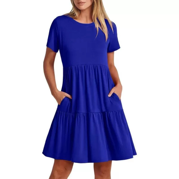 imageANRABESS Womens Summer Casual Short Sleeve Crewneck T Shirt Dress Beach Mini Dresses with PocketsRoyal Blue