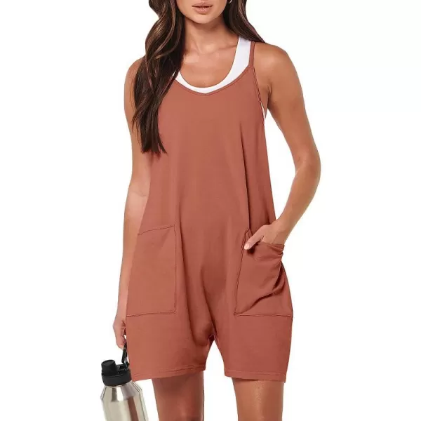 imageANRABESS Womens Summer Casual Sleeveless Rompers Loose Spaghetti Strap Shorts Jumpsuit with Pockets20rust