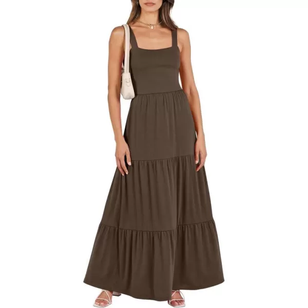 imageANRABESS Womens Summer Casual Sleeveless Square Neck Swing Dresses Flowy Tiered Long Maxi Beach Sun Dress with Pockets04 Coffee