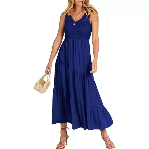 imageANRABESS Womens Summer Casual Sleeveless V Neck Smocked Boho Asymmetric Tiered Beach Long Dress with PocketsBlue 02