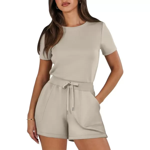 imageANRABESS Womens Summer Crewneck Casual Loose Short Sleeve One Piece Rompers Jumpsuit Outfits with PocketsLight Khaki