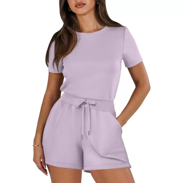 imageANRABESS Womens Summer Crewneck Casual Loose Short Sleeve One Piece Rompers Jumpsuit Outfits with PocketsPurple