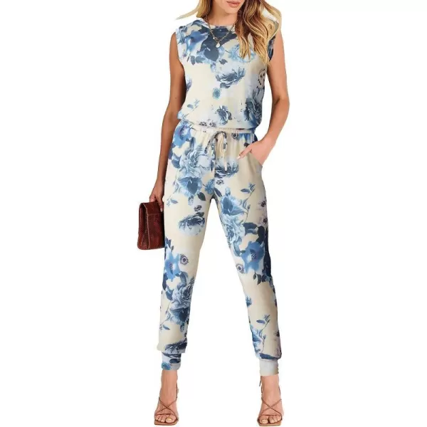imageANRABESS Womens Summer Crewneck Sleeveless Casual Loose Stretchy Jumpsuits Rompers with PocketsTie Dye Yellow