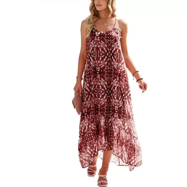 imageANRABESS Womens Summer High Low Ruffle Maxi Dress Spaghetti Strap Print Flowy Beach Long DressPrint 02