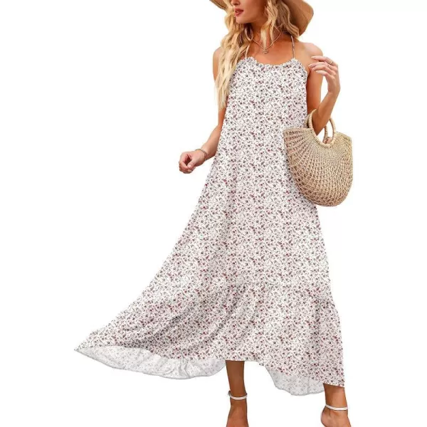 imageANRABESS Womens Summer High Low Ruffle Maxi Dress Spaghetti Strap Print Flowy Beach Long DressPrint Blush