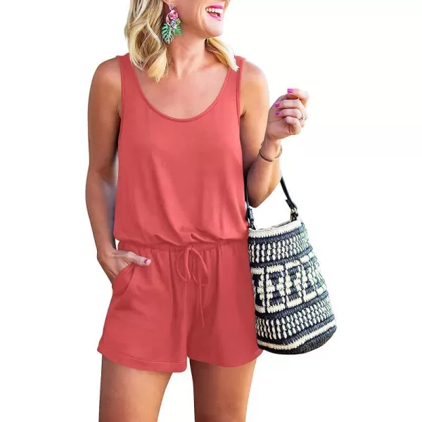 imageANRABESS Womens Summer Scoop Neck Sleeveless Casual Tank Top Short Jumpsuit Rompers with Pockets02peach