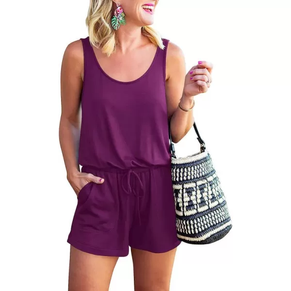 imageANRABESS Womens Summer Scoop Neck Sleeveless Casual Tank Top Short Jumpsuit Rompers with Pockets02purple