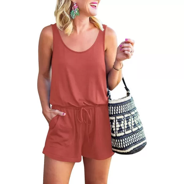 imageANRABESS Womens Summer Scoop Neck Sleeveless Casual Tank Top Short Jumpsuit Rompers with Pockets02rust